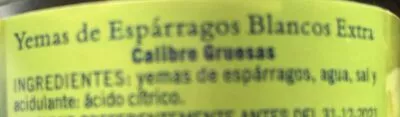 Lista de ingredientes del producto Yemas de espárragos extra gruesas Carretilla 205g