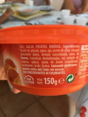 Lista de ingredientes del producto Salsa "La Brava" Tarrina 150GR. Chovi Chovi 150 g