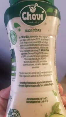 Lista de ingredientes del producto Salsa cesar Chovi 250 ml