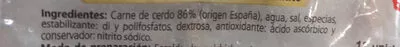 Lista de ingredientes del producto Salchichas frankfurt cocidas y ahumadas de cerdo Michael Schara 140g