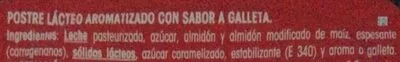 Lista de ingredientes del producto Natillas sabor galleta de Navidad. Danone 