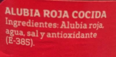 Lista de ingredientes del producto Alub. roja Gr. selec. luengo Luengo 400 g