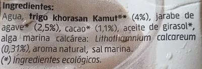 Lista de ingredientes del producto Boisson bio kamut au cacao  