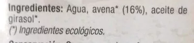 Lista de ingredientes del producto Costa Eco Bebida De Avena Ecológica Costa Eco,  Costa 1 l