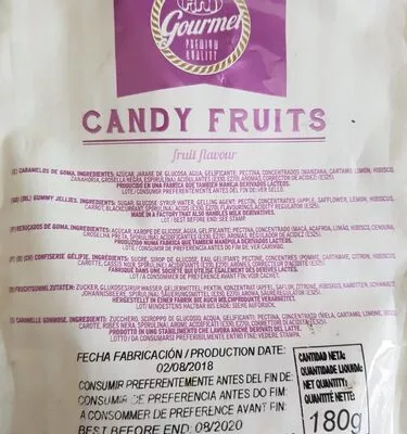 Lista de ingredientes del producto Candy fruits  