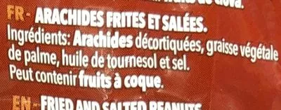 Lista de ingredientes del producto Cacahuets Salados 100G Frit Ravich Frit Ravich 