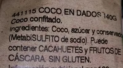 Lista de ingredientes del producto Noix de coco séchée Frit Ravich 