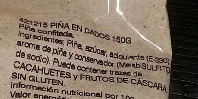 Lista de ingredientes del producto Ananas séché Frit Ravich 