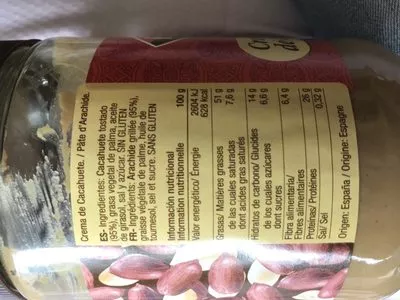 Lista de ingredientes del producto Creme de cacahuete  