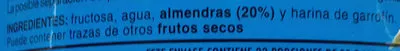 Lista de ingredientes del producto Crema de almendras con fructosa Almendrina 900 g