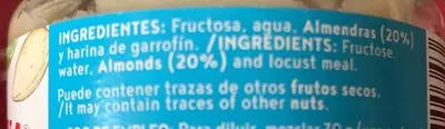 Lista de ingredientes del producto Crema de almendras con fructosa Almendrina 300 g