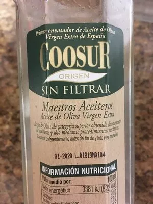 Lista de ingredientes del producto Aceite Coosur 