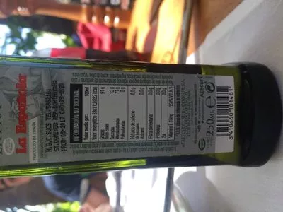 Lista de ingredientes del producto Aceite de oliva virgen extra La Española 250 ml.