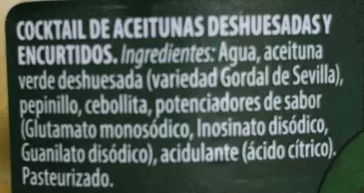 Lista de ingredientes del producto Cóctel imperial de aperitivos frasco 360 g Jolca 675 g (neto), 360 g (escurrido), 720 ml