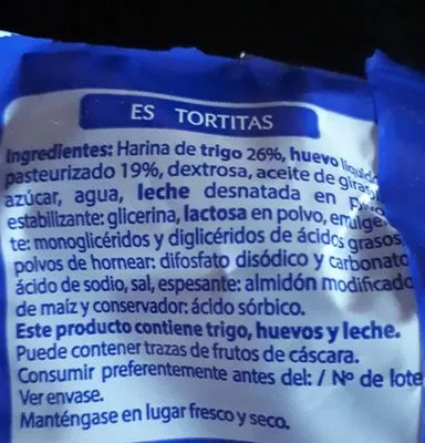 Lista de ingredientes del producto Tortitas pancakes Pasquier 280 g (8 * 35 g)