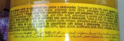 Lista de ingredientes del producto Jus d'orange Juver 850 ml