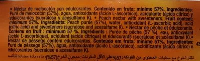 Lista de ingredientes del producto Zumo de melocoton Juver 