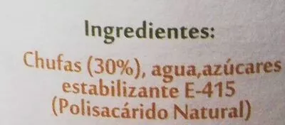 Lista de ingredientes del producto Horchata artesana de chufas  