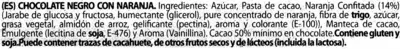 Lista de ingredientes del producto Chocolate negro con naranja 70% cacao Lacasa 150 g