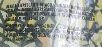 Lista de ingredientes del producto Vichy Catalán Agua Mineral Con Gas Vichy Catalan 