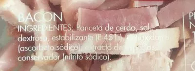 Lista de ingredientes del producto Cintes Baco 150G Casa Tarradellas Casa Tarradellas 150 g