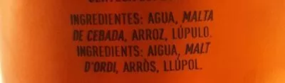 Lista de ingredientes del producto Damm Estrella damm 