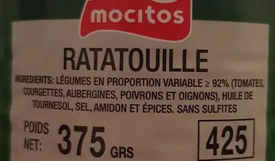 Lista de ingredientes del producto Ratatouille  