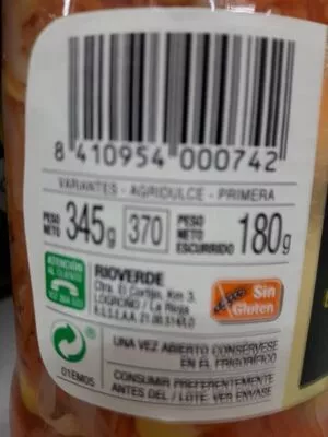 Lista de ingredientes del producto Ensalada mediterranea Rioverde 