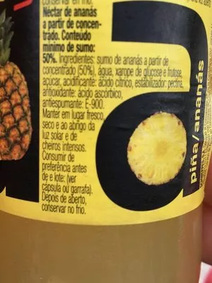 Lista de ingredientes del producto Zumo de pina/ananas VIDA vida 