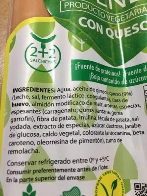 Lista de ingredientes del producto Salchichas con queso nicklas 300 g