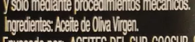 Lista de ingredientes del producto Aceite De Oliva Serie Oro Coosur 