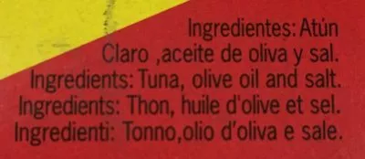 Lista de ingredientes del producto Atun claro en aceite de oliva ortiz 