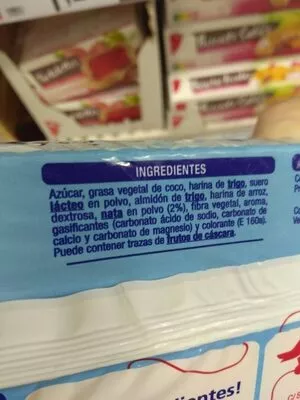 Lista de ingredientes del producto Barquillo con relleno con nata Auchan 