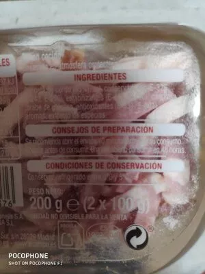 Lista de ingredientes del producto Tiras de bacon  200 g