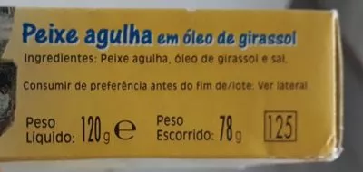 Lista de ingredientes del producto Agujas en aceite de girasol Cabo de Peñas 