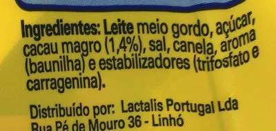 Lista de ingredientes del producto Lait Aromatisé Nesquik Nestlé 600 ml (3 * 200 ml)