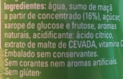 Lista de ingredientes del producto Refresco manzana sin burbujas TriNa 