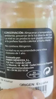 Lista de ingredientes del producto Miel de azahar cosechada españa tarro La Obrera 