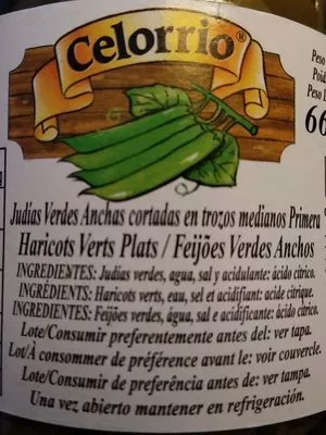 Lista de ingredientes del producto Haricots verts plats Celorrio 