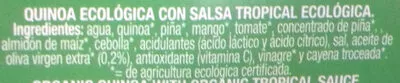 Lista de ingredientes del producto Quinoa ecológica con salsa tropical Golden Organic 205 g (125 g + 80 g)