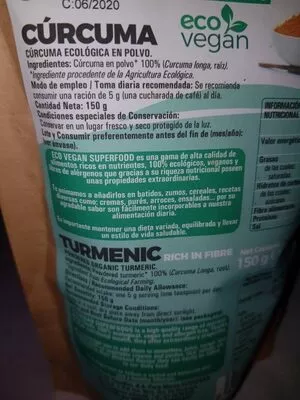 Lista de ingredientes del producto   150 g