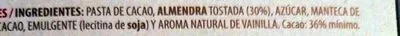 Lista de ingredientes del producto Turrón de Chocolate Negro con Almendras Pico 