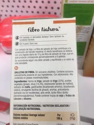 Lista de ingredientes del producto Fibro Nature Santiveri 