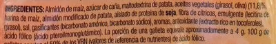 Lista de ingredientes del producto Noglut jungla galletitas con formas de animales Santiveri 100 g