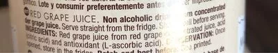 Lista de ingredientes del producto Red grape juice  