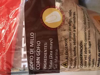 Lista de ingredientes del producto Gofio de millo Comeztier 