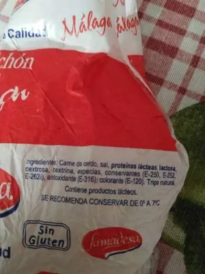 Lista de ingredientes del producto Salchichon  