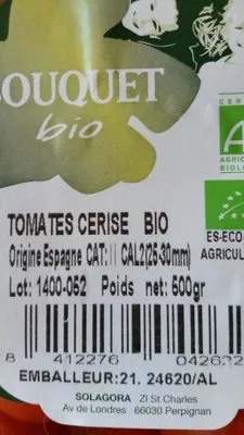 Lista de ingredientes del producto Tomates cerise bio Bouquet Bio 