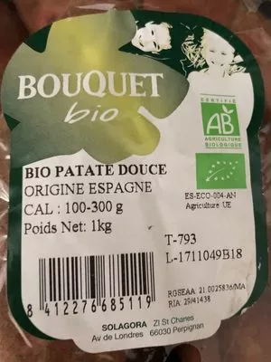 Lista de ingredientes del producto Patate douce Bouquet Bio 1 kg