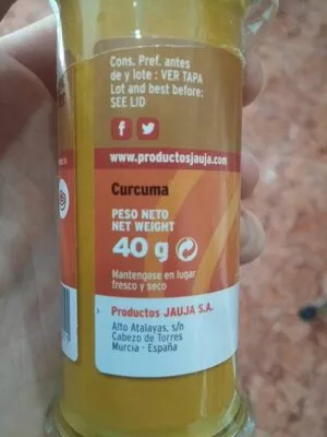 Lista de ingredientes del producto Cúrcuma molida  40 g